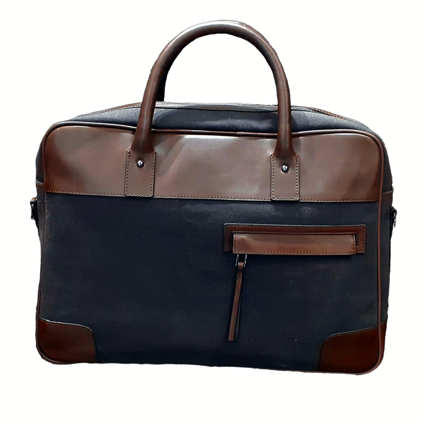 Louis Denis Handmade 15" Waterproof Canvas Leather Laptop Bag | Full Grain Messenger Bag.