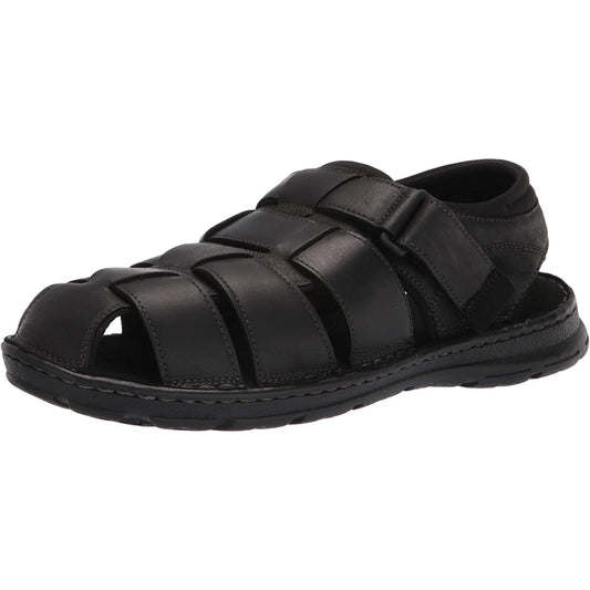 Louis Denis Men's Leather Outdoor Sandals (BLACK)