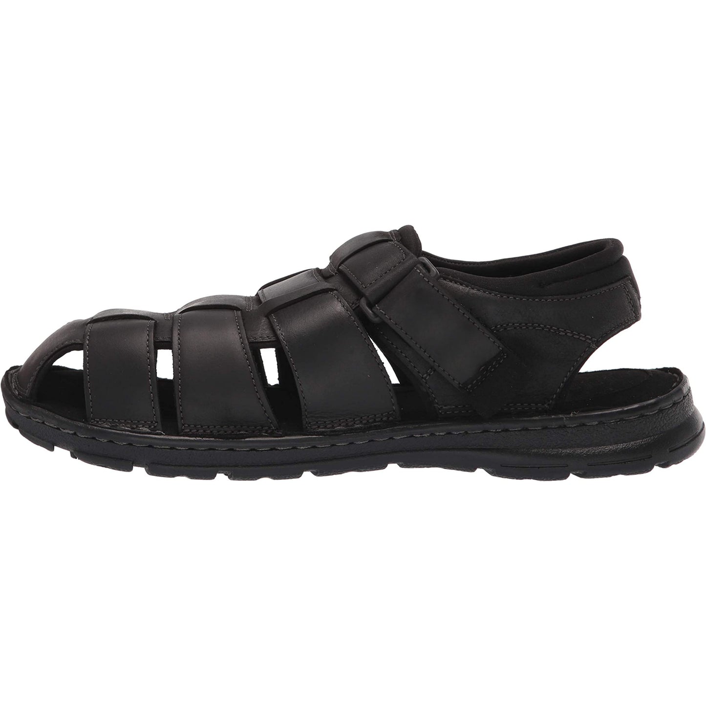 Louis Denis Men's Leather Outdoor Sandals (BLACK)