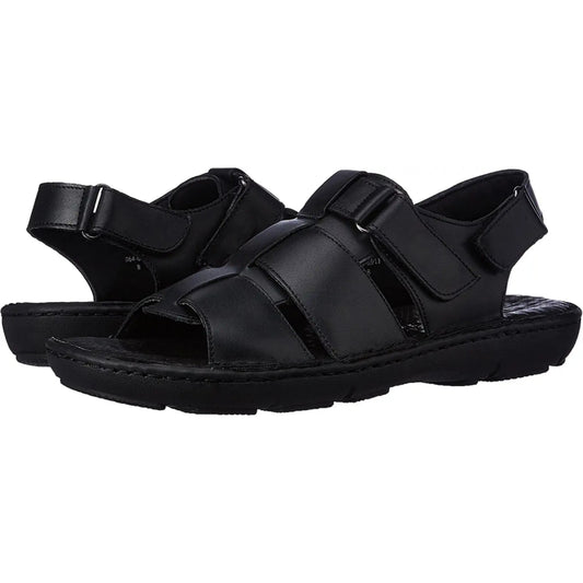 Louis Denis - California Men's Leather Outdoor Sandals (Black)