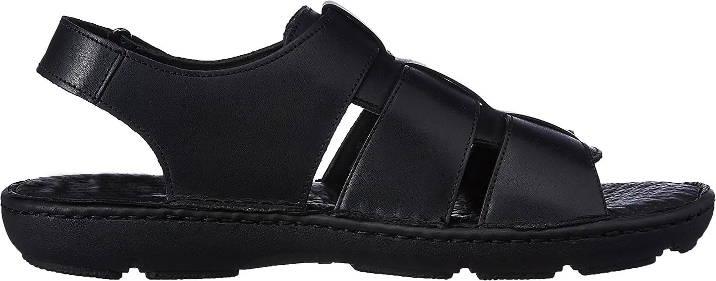 Louis Denis - California Men's Leather Outdoor Sandals (Black)