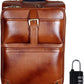 Louis Denis Leather Trolley Bag Suitcase for Men (Brown)