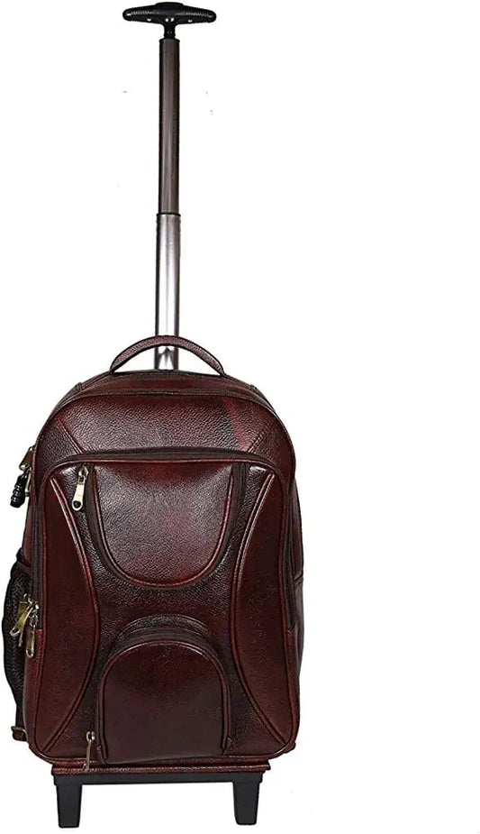 Louis Denis Leather Accessories 18 Inch Leather Laptop Backpacks Trolley Bags