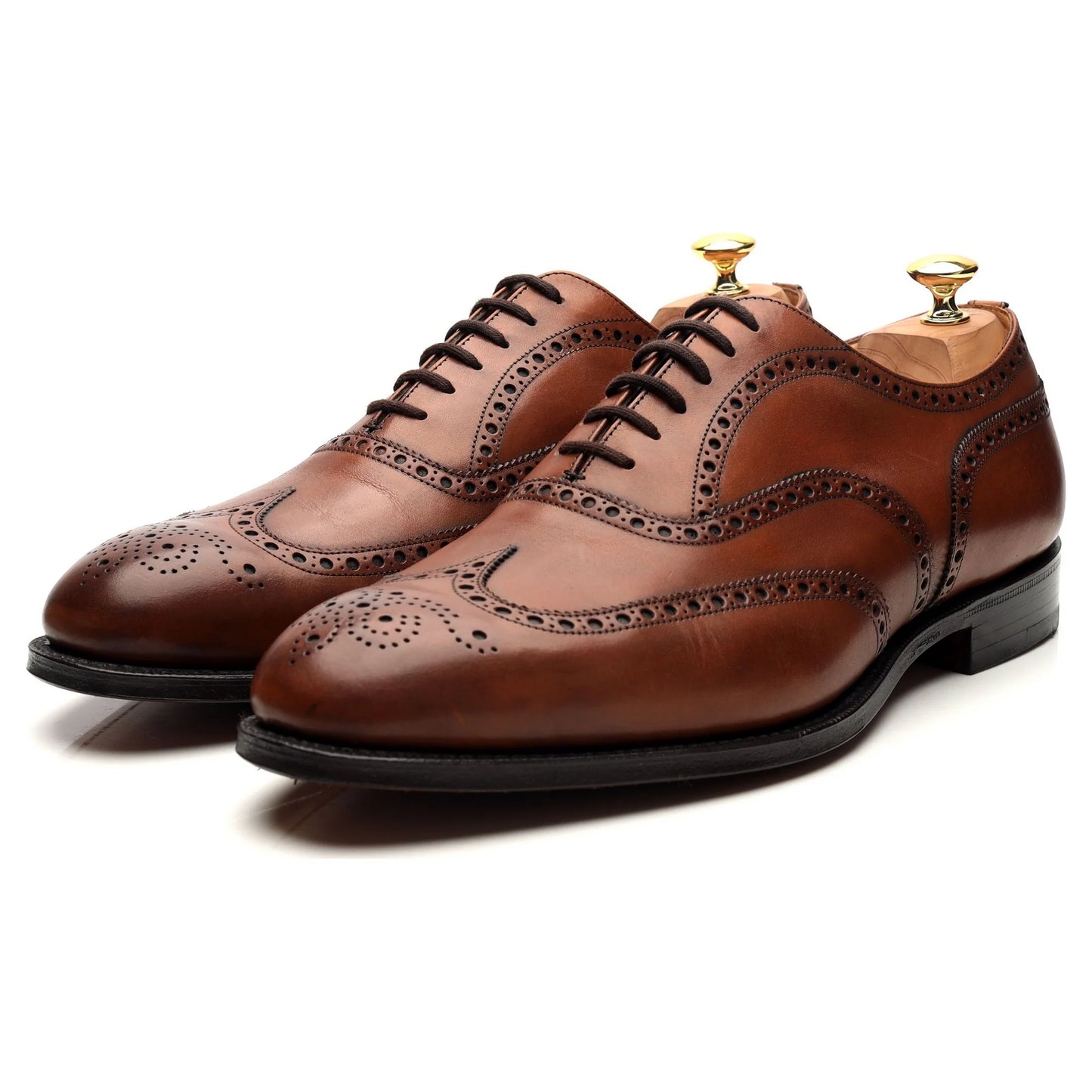 100% Hand Crafted Tan Brown Leather Brogues