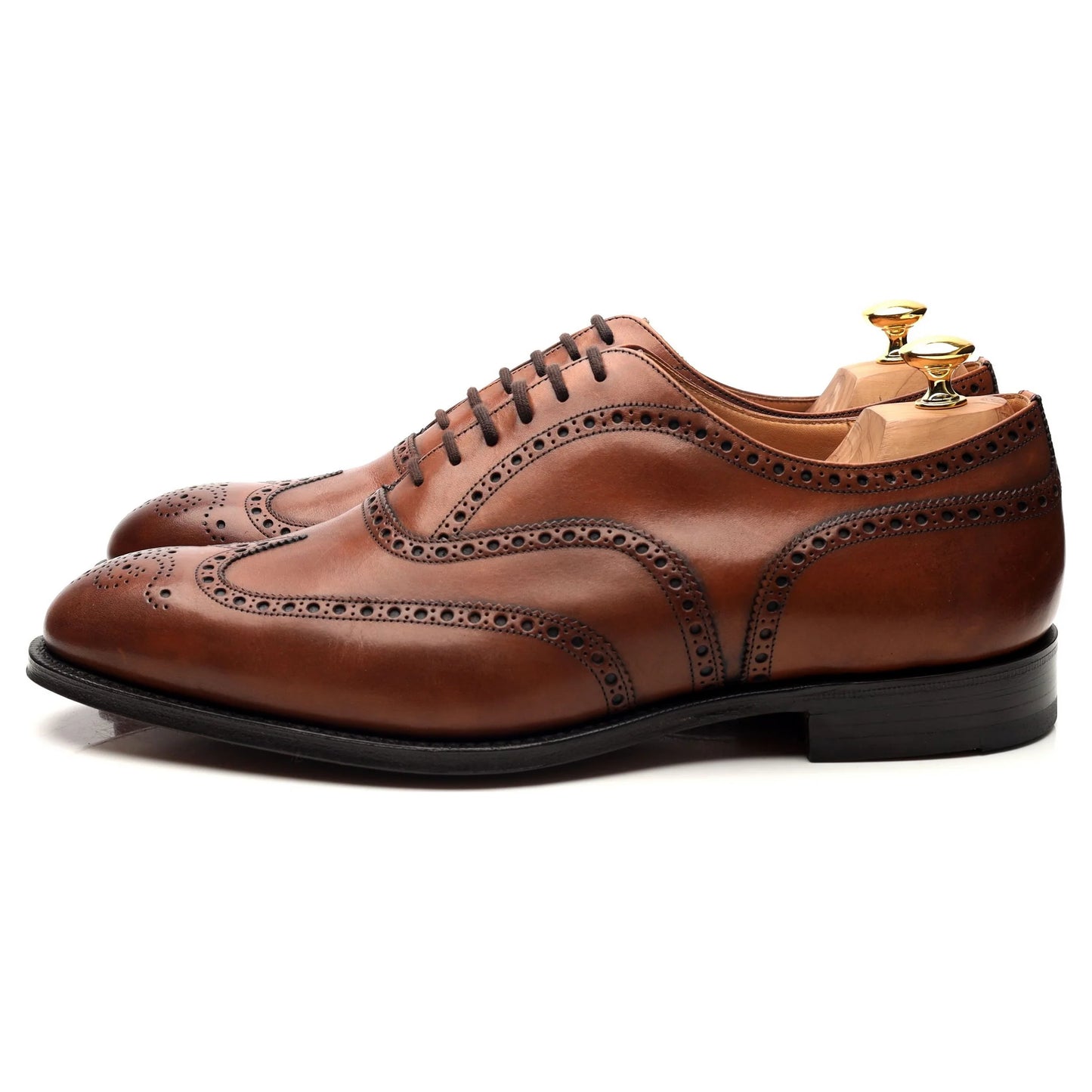 100% Hand Crafted Tan Brown Leather Brogues