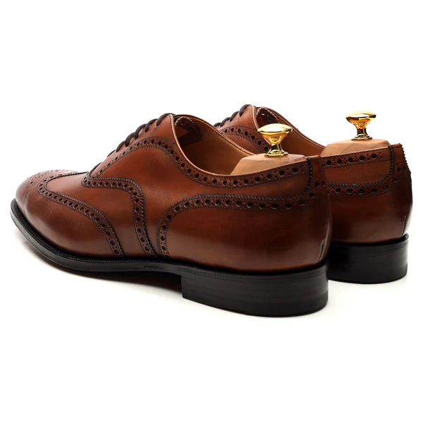 100% Hand Crafted Tan Brown Leather Brogues