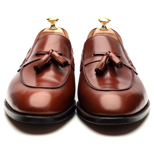 100% Hand Crafted Tan Brown Leather Tassel Loafers