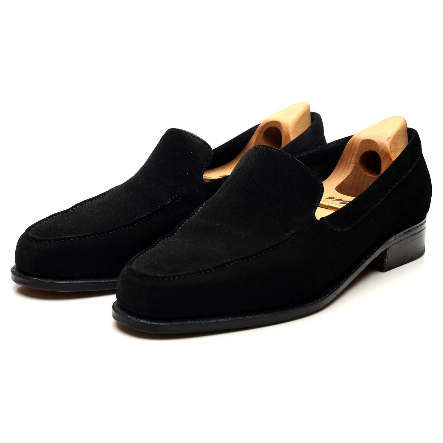 100% Hand Crafted Black Suede Slip On Loafers