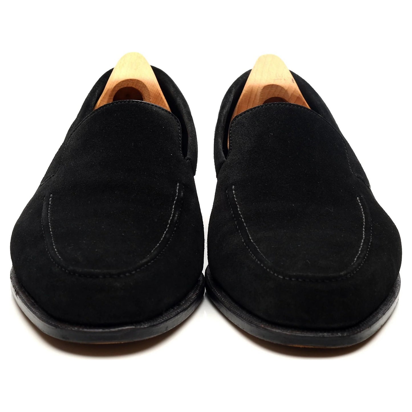 100% Hand Crafted Black Suede Slip On Loafers