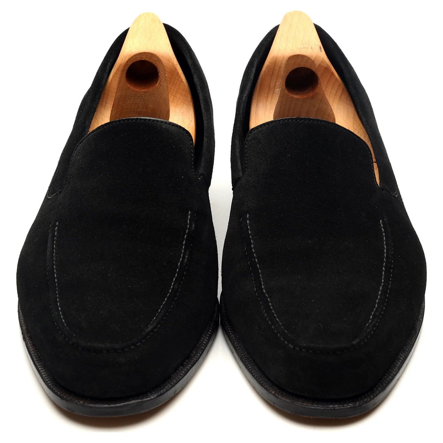 100% Hand Crafted Black Suede Slip On Loafers