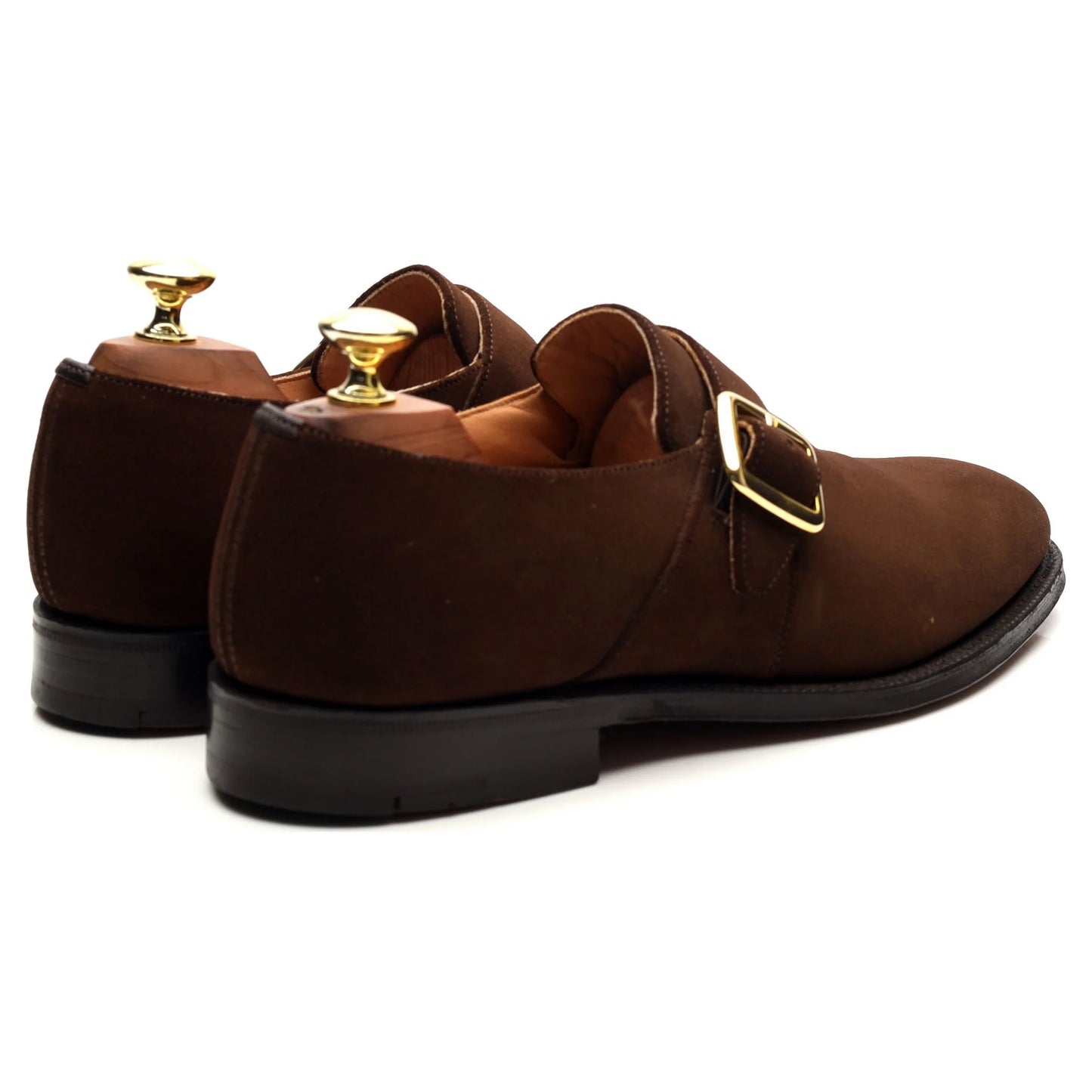 100% Hand Crafted Brown Suede Monk Strap