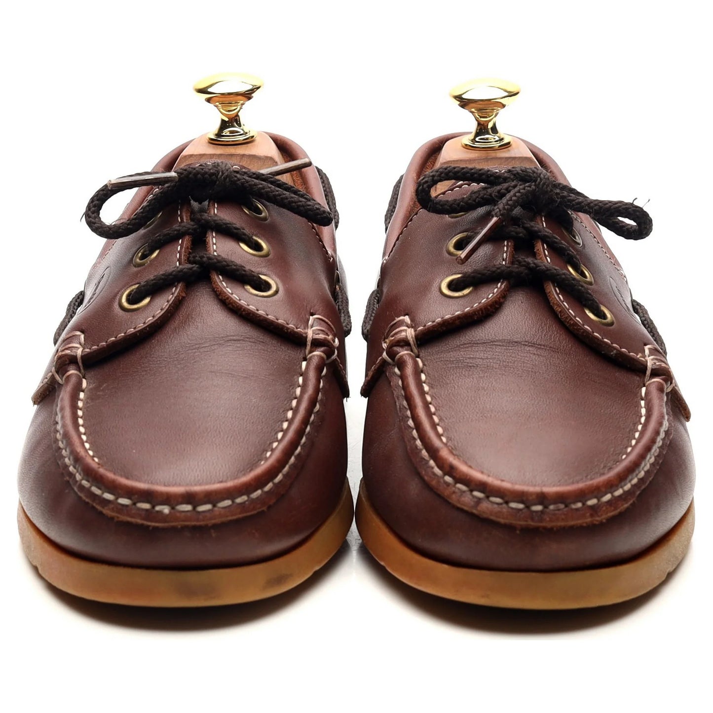 100% Hand Crafted Dark Brown Leather Boat Shoes