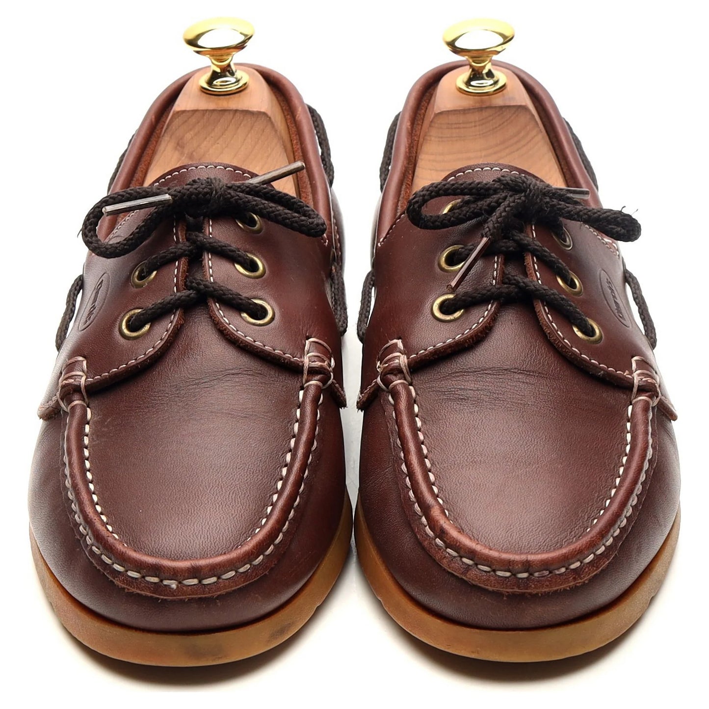 100% Hand Crafted Dark Brown Leather Boat Shoes