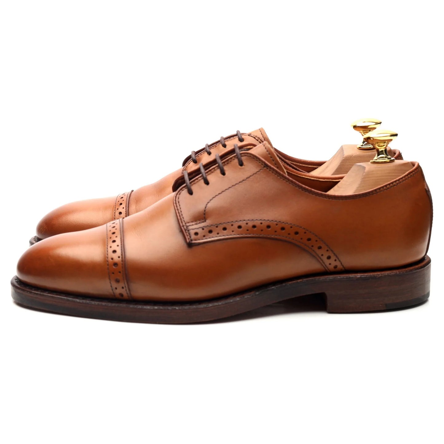 100% Hand Crafted Tan Brown Leather Derby