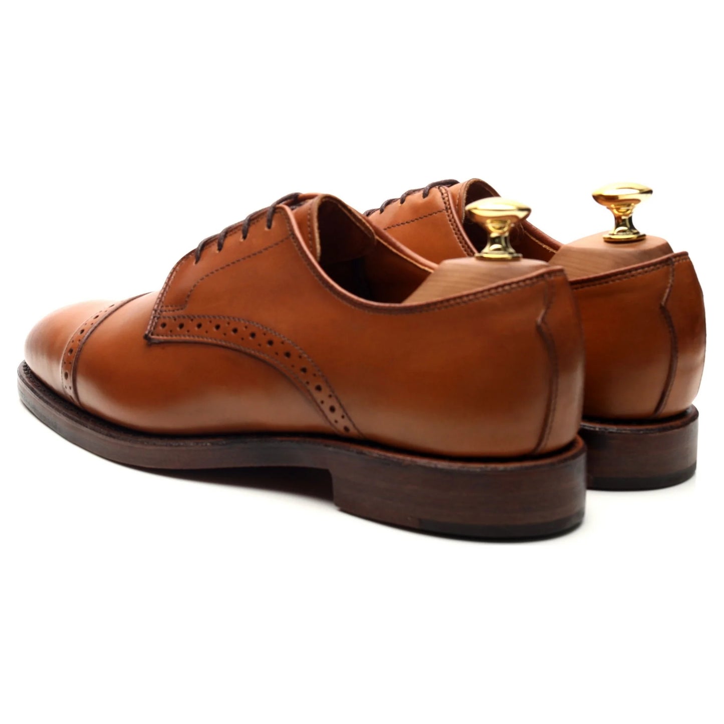 100% Hand Crafted Tan Brown Leather Derby