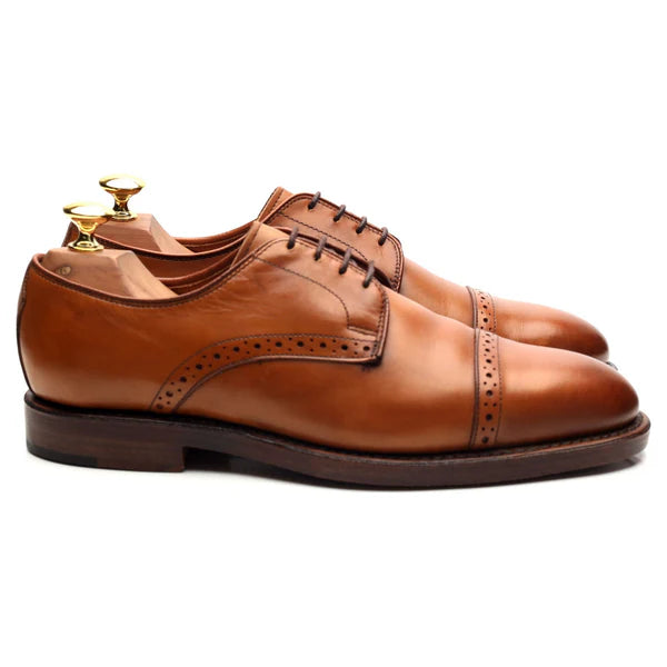 100% Hand Crafted Tan Brown Leather Derby