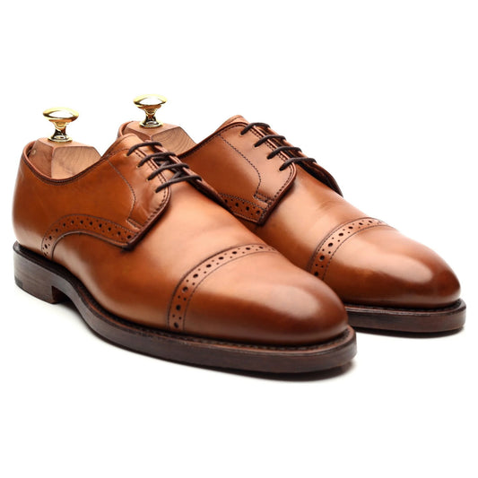 100% Hand Crafted Tan Brown Leather Derby