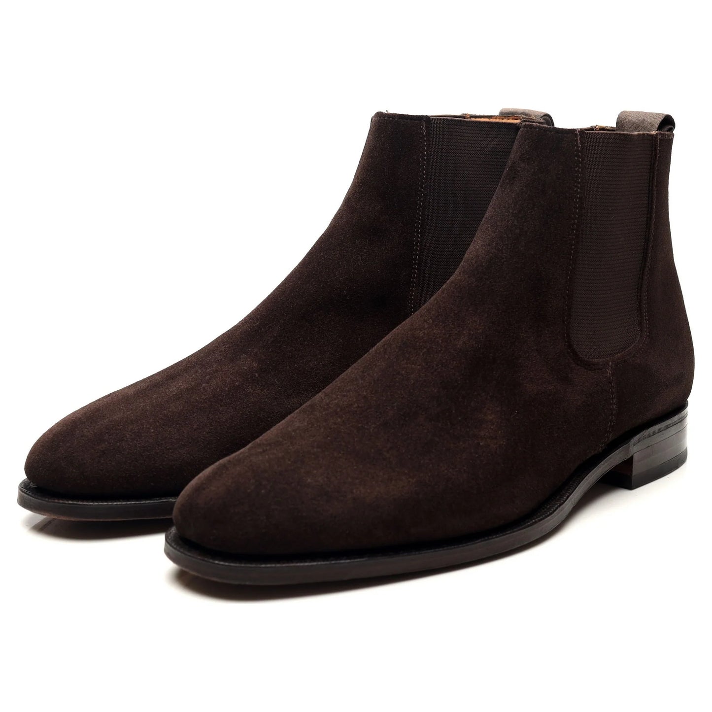 100% Hand Crafted Dark Brown Suede Chelsea Boots