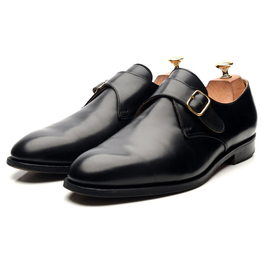 100% Hand Crafted Black Leather Monk Strap