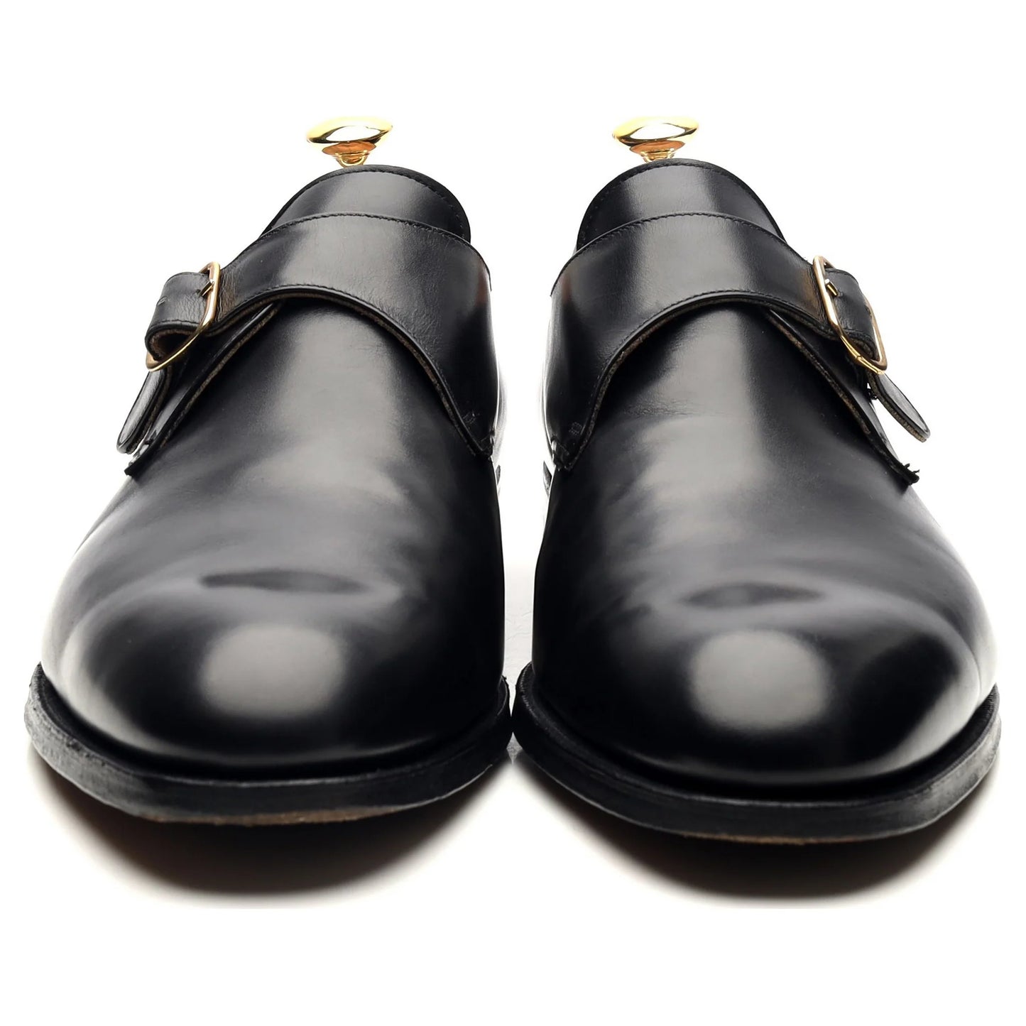 100% Hand Crafted Black Leather Monk Strap