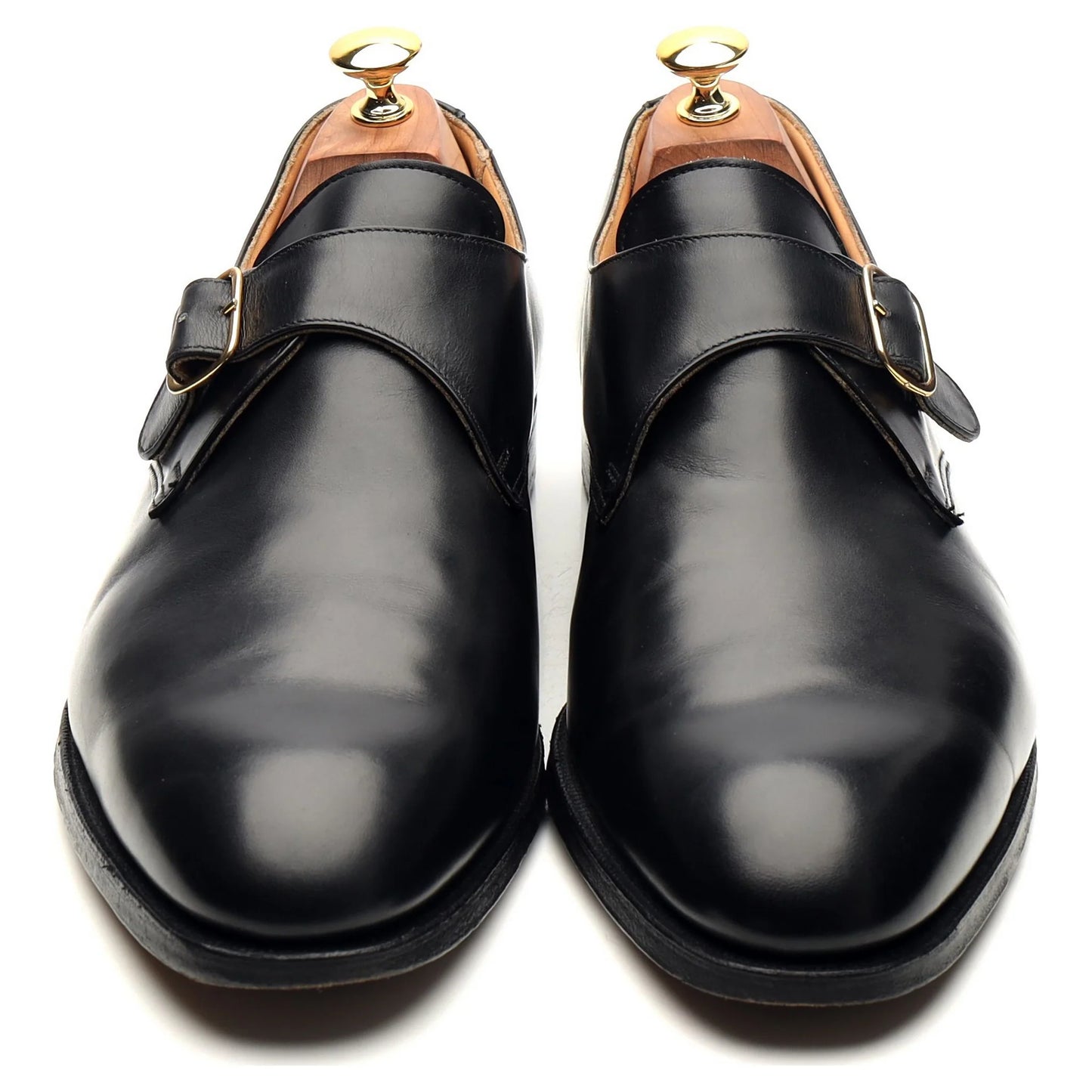 100% Hand Crafted Black Leather Monk Strap