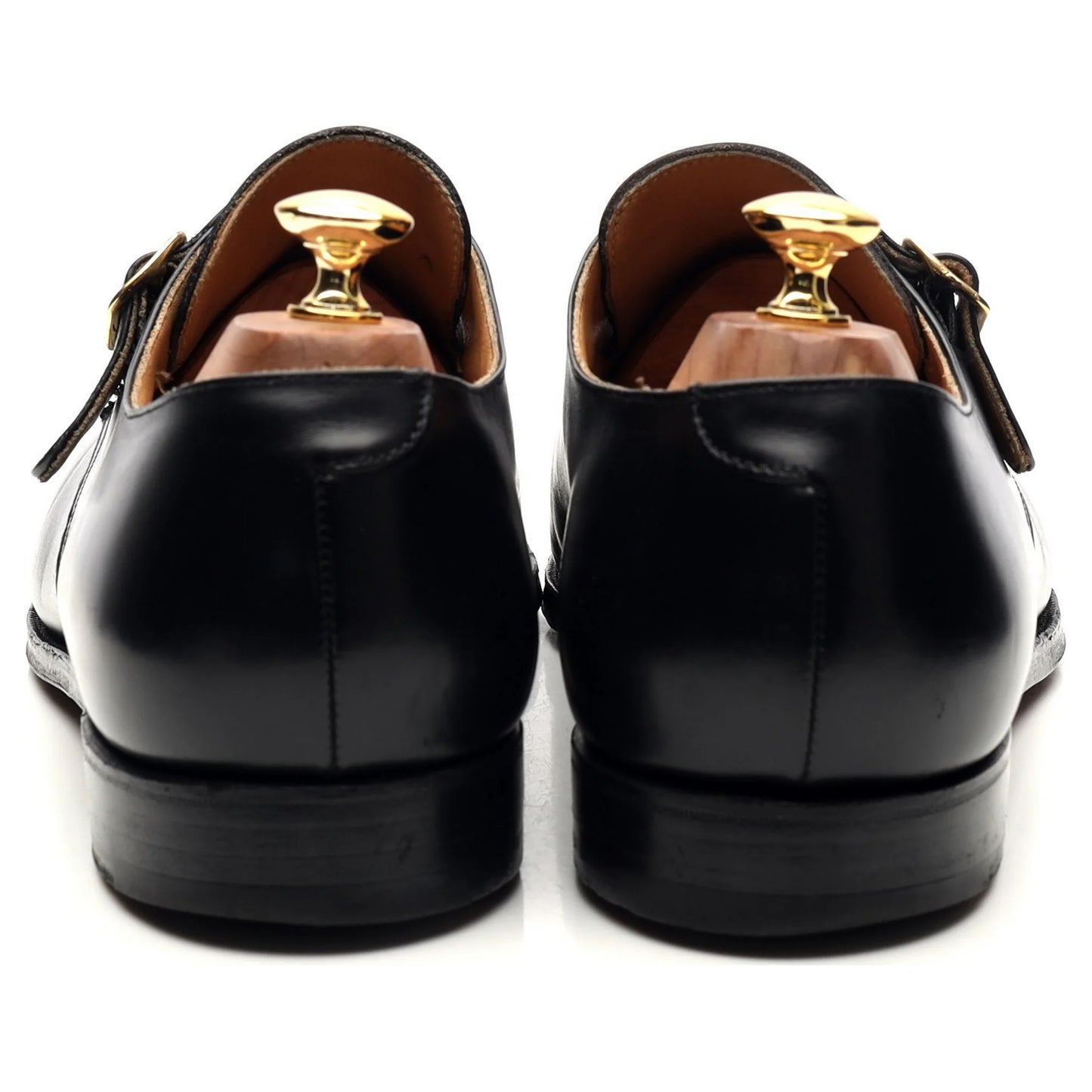 100% Hand Crafted Black Leather Monk Strap