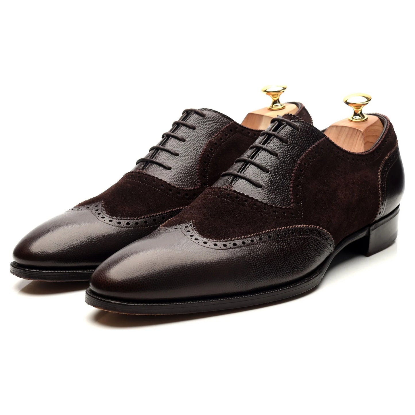 100% Hand Crafted ark Brown Leather Oxford