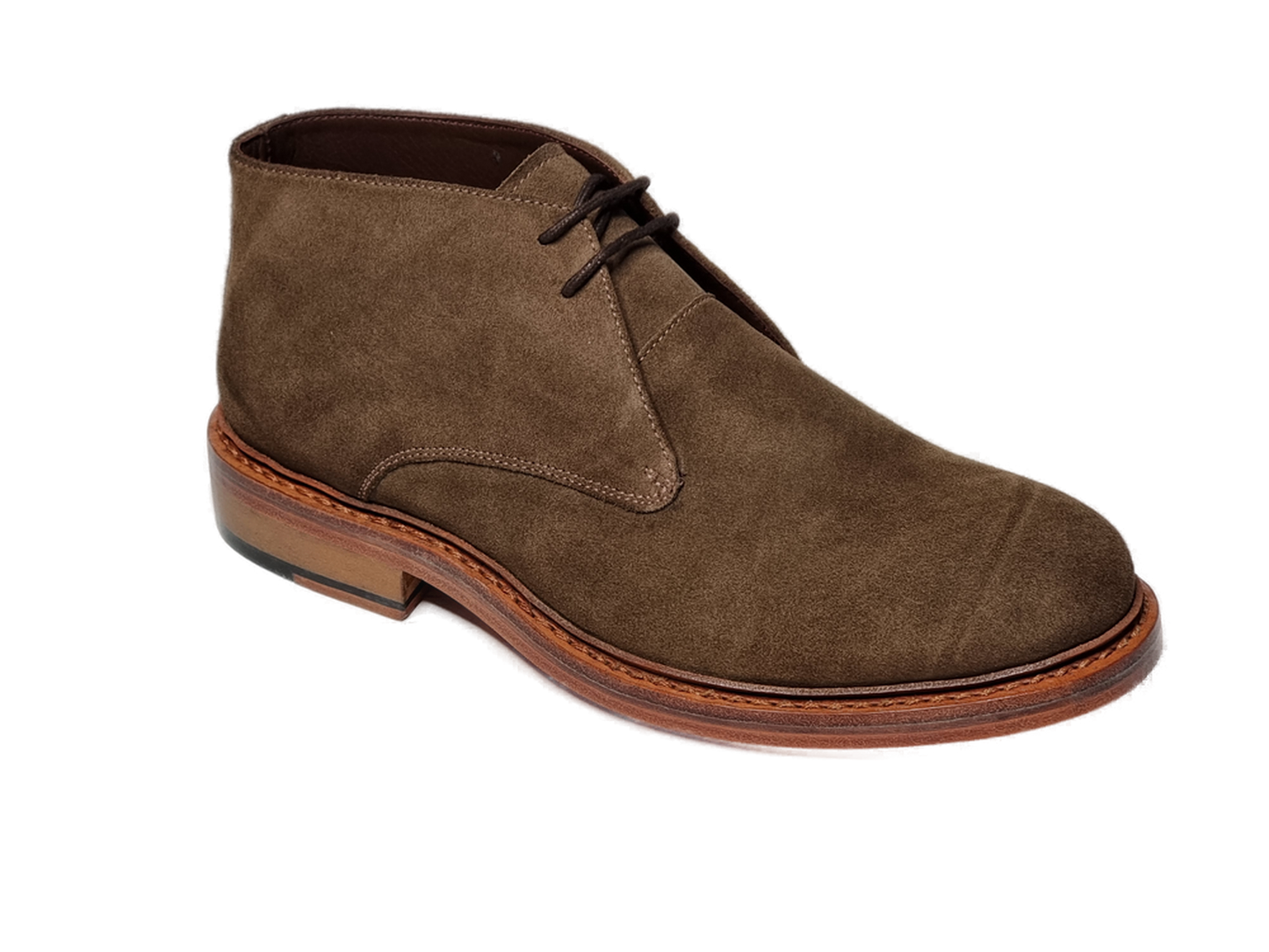 100% Hand Crafted Two eyelet classic brown suede Chukka boot