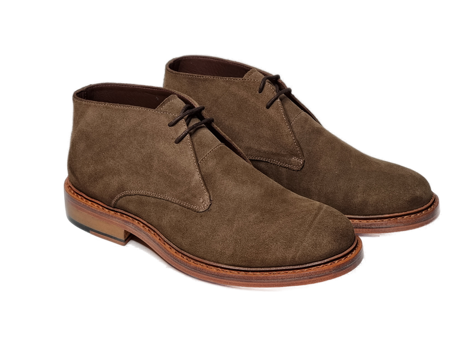 100% Hand Crafted Two eyelet classic brown suede Chukka boot