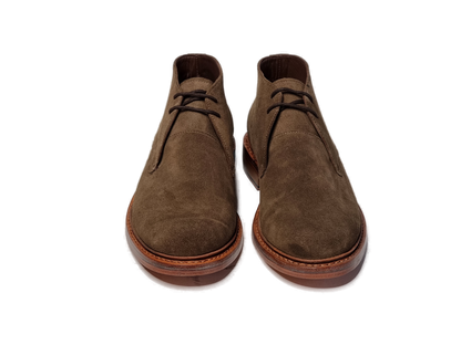 100% Hand Crafted Two eyelet classic brown suede Chukka boot