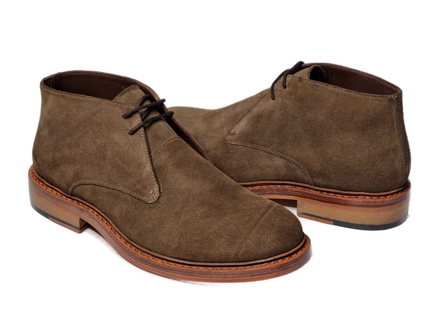 100% Hand Crafted Two eyelet classic brown suede Chukka boot