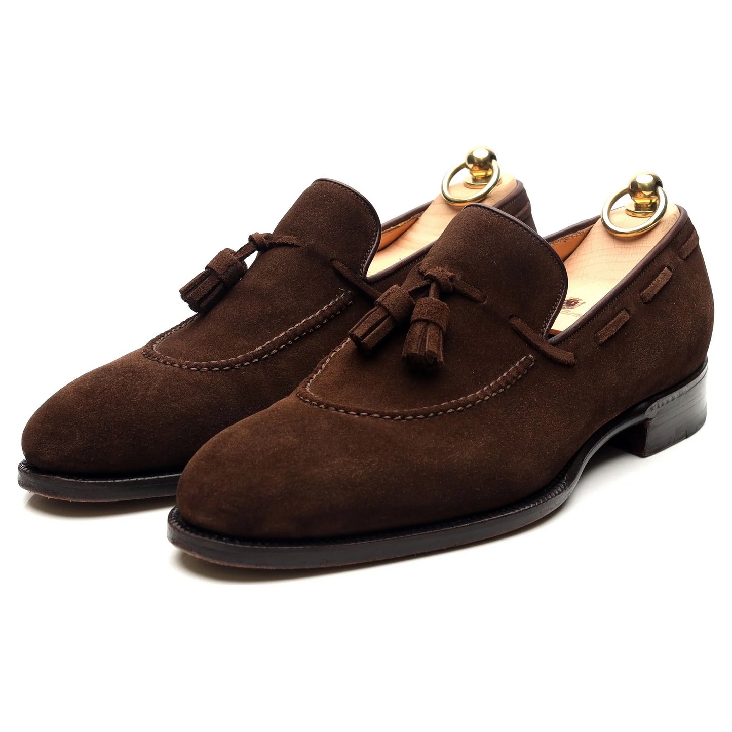 100% Hand Crafted Dark Brown Suede Tassel Loafers