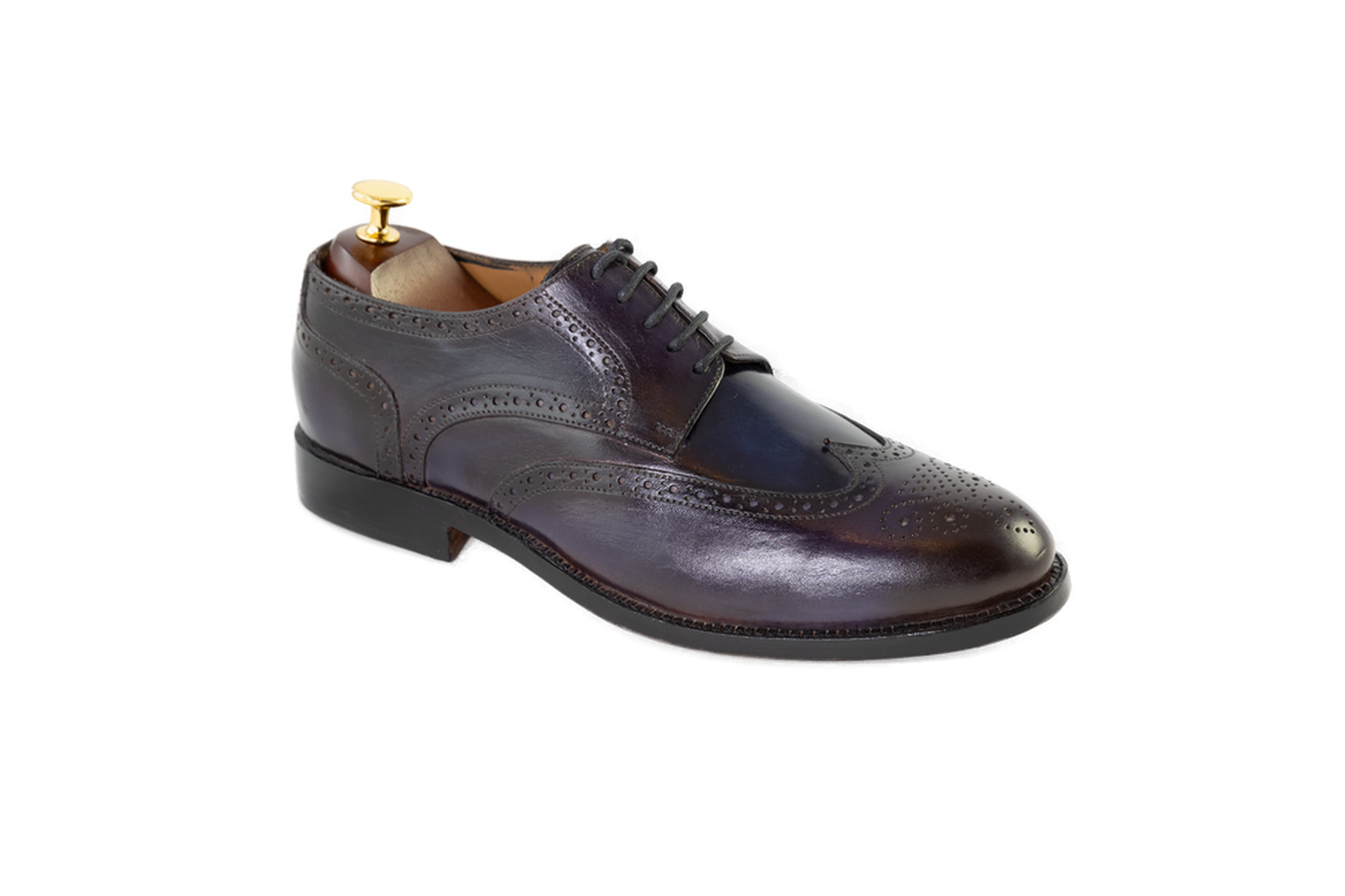 Hand Crafted Brown patina finish Derby shoes