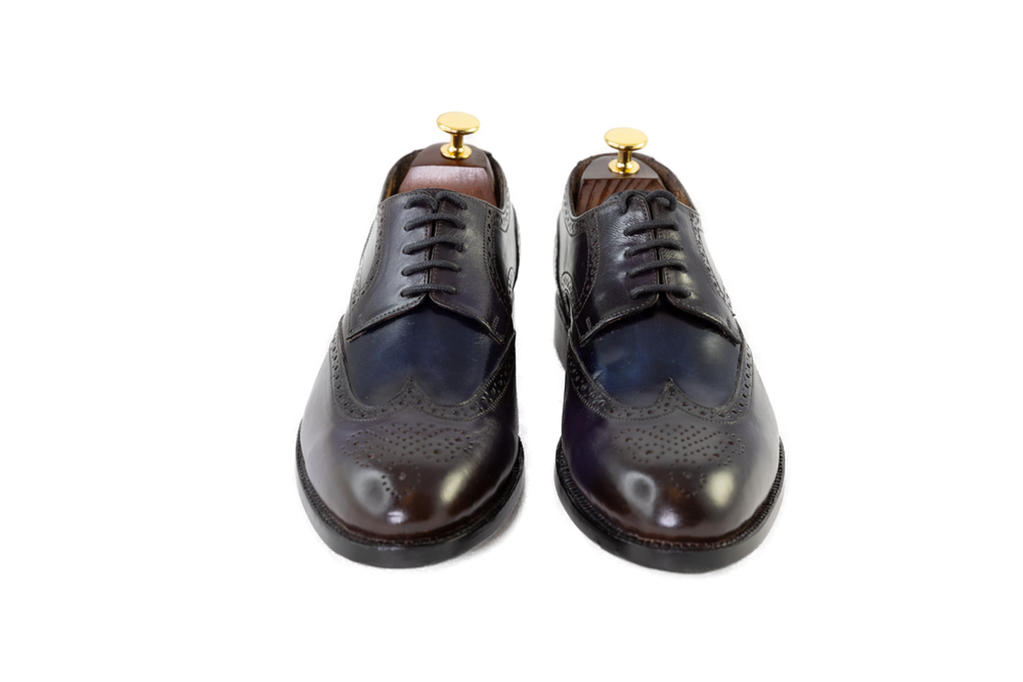 Hand Crafted Brown patina finish Derby shoes