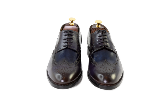 Hand Crafted Brown patina finish Derby shoes