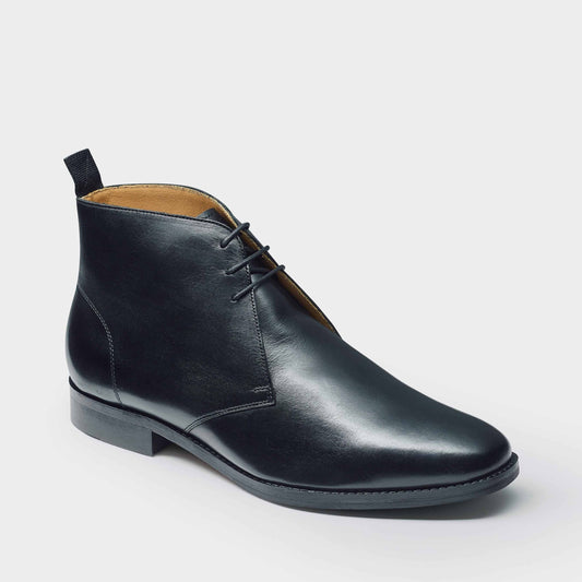 Black Leather Chukka Boots