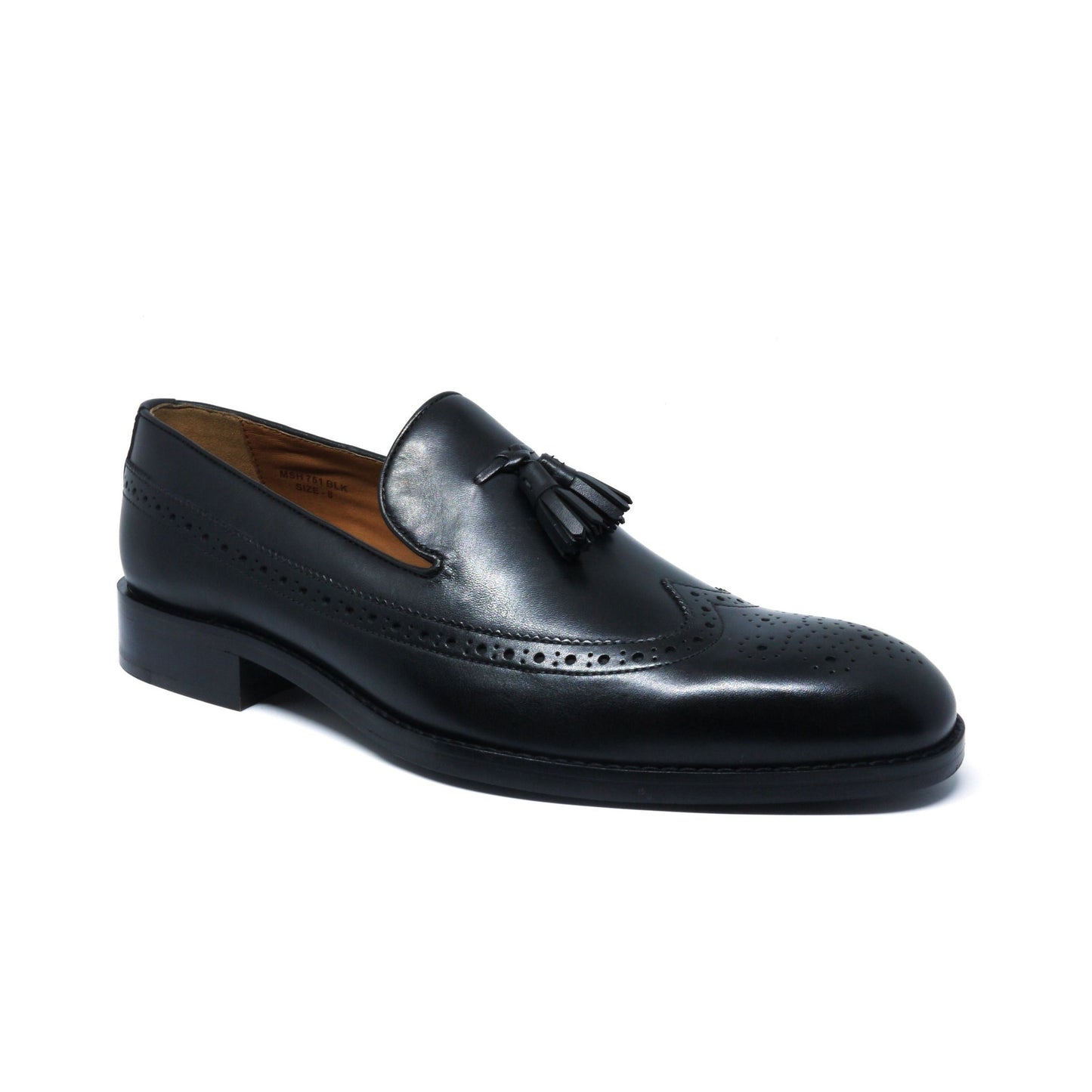 Black Leather Tasselled Loafers